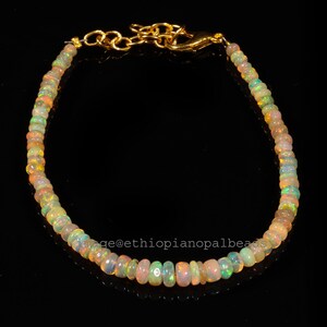 Äthiopische Opal Armband, Welo Feuer Rondelle Perlen (3 x 5 MM) 13,45 Cts
