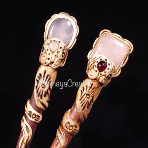 Rose Quartz Cabochon hair Stick, Polymer Clay Hair Sticks, Birthday Gift for Women Her, Girlfriend Gift, Boho Hair Accessories