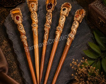 Tiger Eye Hair Stick, Polymer Clay Cabochon, Boho Hair Accessories