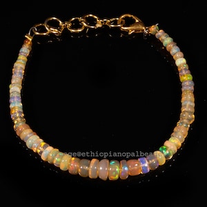 Natürliches äthiopisches Opalperlenarmband, echtes Edelsteinrondellarmband 3 x 6 MM 18.45 Cts