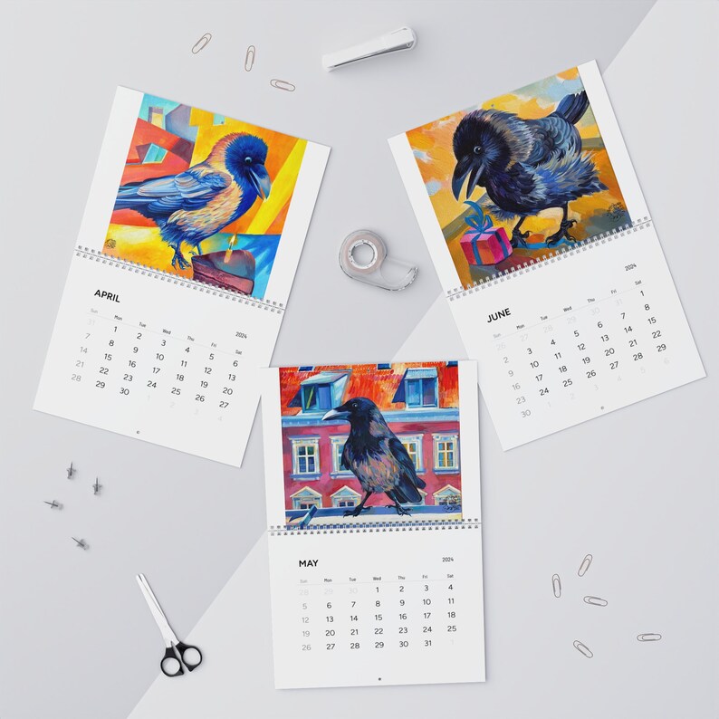 Raven Wall Calendar 2024 Magic Ravens by Mary Swift Calendar Etsy