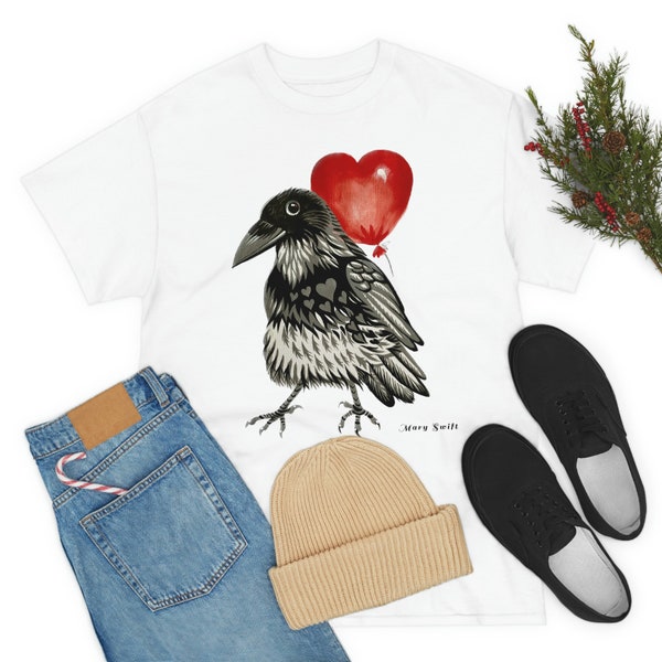 For USA Unisex Heavy Cotton Tee I love you baby Valentine’s Day gift, crow love