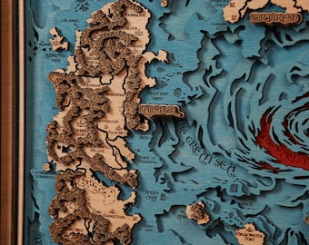 3D Realm of the Horde and the Alliance Wood Map Free Express Shipping