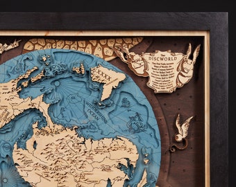 Wooden 3D Flat World Map