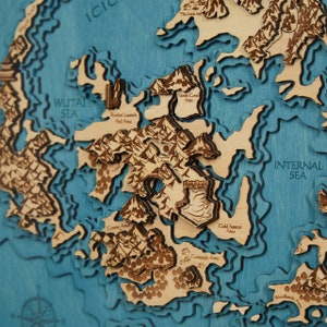 Drewniana mapa 3D Lifestream Nexus Natural Edition
