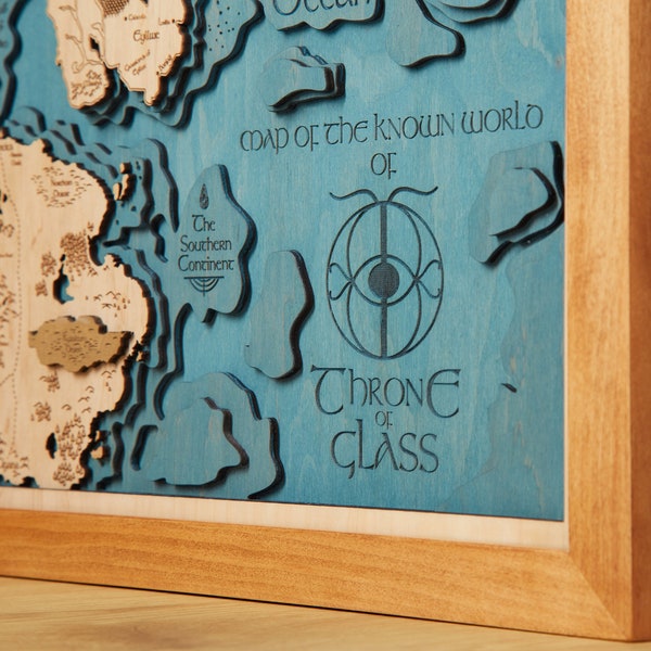 3D Karte der Königreiche der Schatten aus Holz