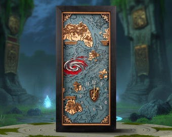 ALLIANCE WOODEN wall CLOCK - Handcrafted fantasy present - Personalised gift for gamer fans of epic adventures