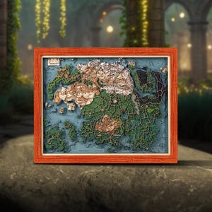 3D wooden ESO fantasy map - Best couple gifts - Perfect gift for 5th anniversary gift