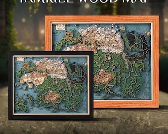 3D wooden ESO fantasy map - Unique gamer gifts for dad - Perfect Fathers Day gift