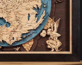 Flat World 3D Wood Map