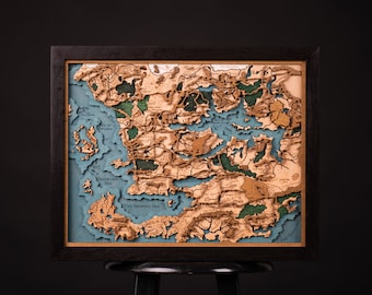 Baldurs Gate world map wall art - Dnd fantasy map decor - Rpg game room gift