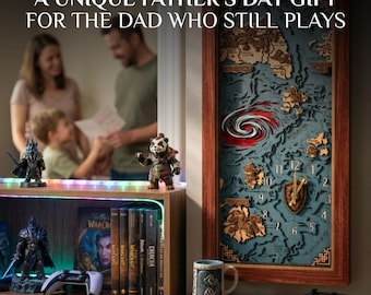 Alliance wall clock - Gamer room decor with free engraving - Fathers day gift for dad