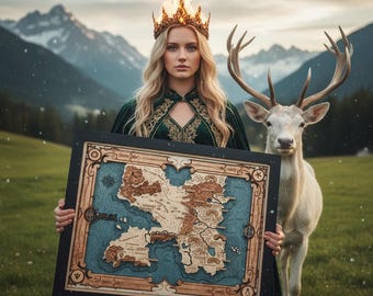 Erilea 3D natural colored Wood Map - Personalised 3D wooden TOG map - Unique gifts for fantasy book lovers - Celaena Sardothien booktok gift