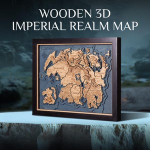 Wooden 3D Imperial Realm Map - Personalised gifts for gamers - Unique fan art gift