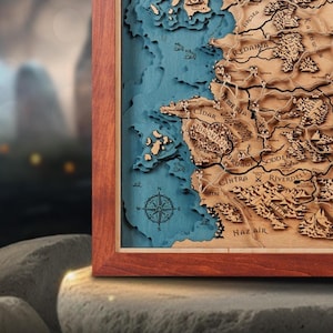 Carte en bois 3D du monde des sorcières et des monstres - Cadeau personnalisé pour la fête des pères - Carte 3D personnalisée - Cadeau pour papa avec gravure laser