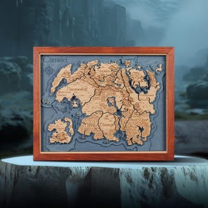 Wooden 3D Imperial Realm Map - Personalised Father day gift - Unique gamer gifts for men