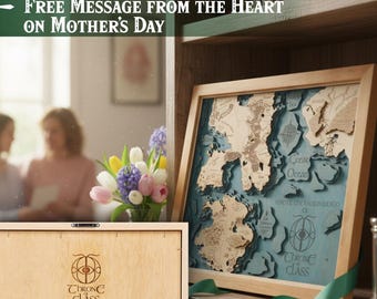 Wooden 3D Kingdoms of Shadows - Free engraving Terrasen map - Memorable gift for Mothers day - Inspiring gift for mom