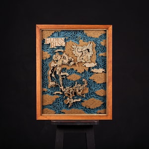 3D-houtkaart van Elden Realms Gratis expresverzending