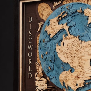 Houten 3D platte wereldkaart - Gepersonaliseerd Moederdagcadeau - Unieke fantasiekaartkunst