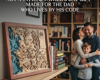 Kaer Morhen 3D wood map - Fantasy wall decor for gamer dads - Fathers day gift with free engraving