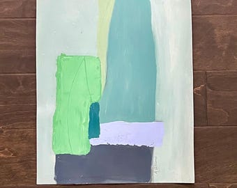 Original abstrakt konstverk, abstrakt målning, redo att ramas in 14x17