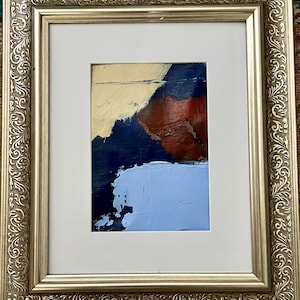 Original abstract painting in vintage frame, Antique Art Decor, Original Handmade Wall Art, Ready to Hang Framed Art, Interior Design Decor