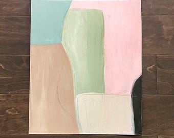 Original abstrakt konstverk, abstrakt målning, redo att ramas in 14x17