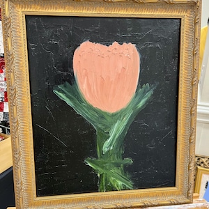 Original abstract floral oil painting in vintage frame, Antique Art Decor, Original Handmade Wall Art, Framed Art, Interior Design