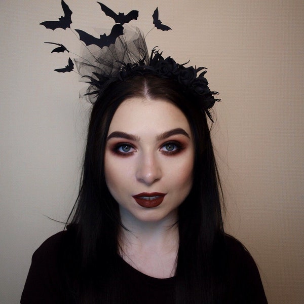 Bat headband, bat fascinator, Halloween headband accessories, Vampire headband, masquerade headband, gothic party