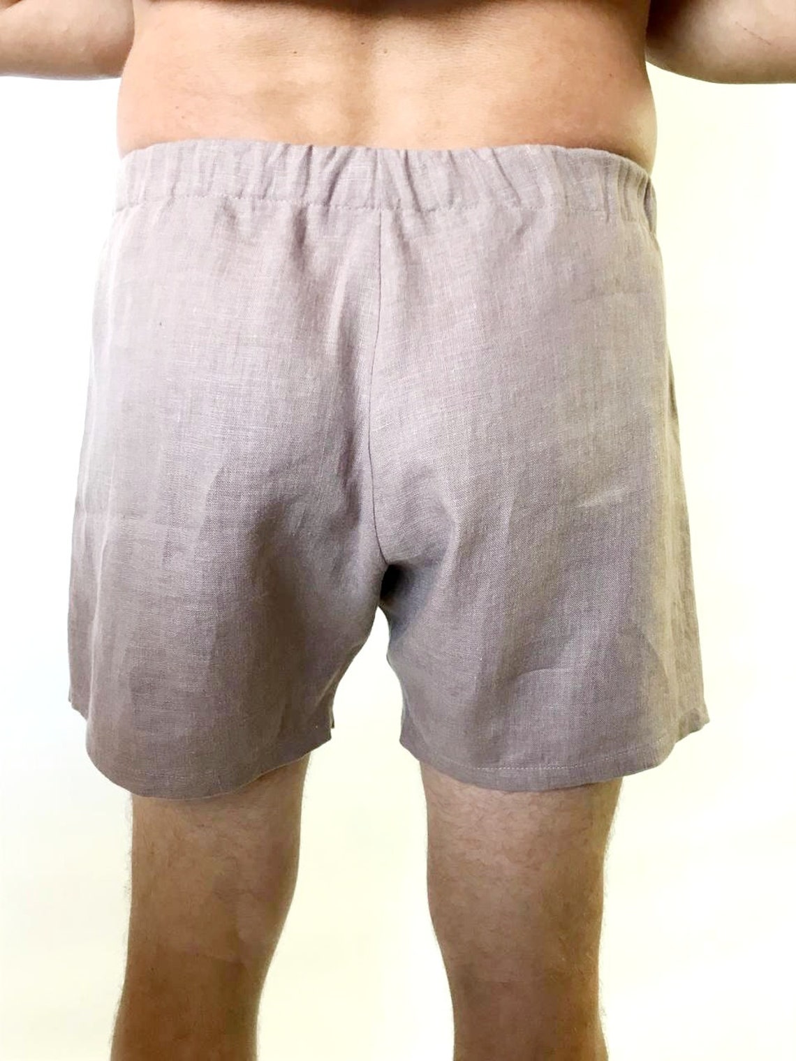 Linen boxer for men with elastic waist sleep shorts beach Etsy