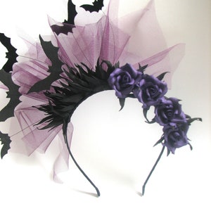 Bat Headband Black Glitter Child Purple main image 0