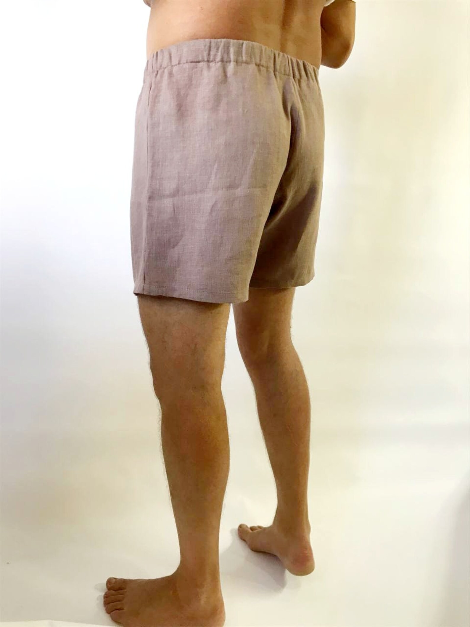 Linen boxer for men with elastic waist sleep shorts beach Etsy