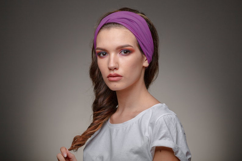 Bandana Headband With Elastic Back Lemon Yellow Hair Scarf Etsy