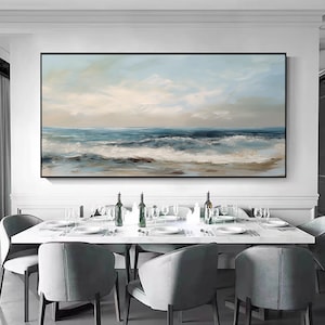 Original Sky Landscape Painting Large Sea Abstract Painting Original Ocean Painting On Canvas Beach Texture Painting Ocean Sky Painting