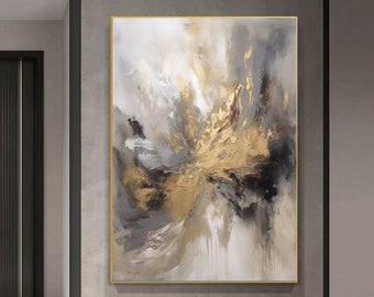 Original Beige Gold Abstract Painting Gold Minimalist Art Handmade Beige Wabi Sabi Art Black And Beige Abstract Acrylic Painting Gold Art