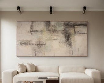 Original Beige Gray Abstract Painting Beige Minimalist Painting Beige Wall Art Modern Beige Wall Decor Neutral Minimalist Wall Decor Texture