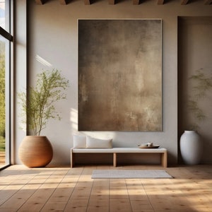 Beige Wabi-Sabi Painting Beige Brown Abstract Painting Medieval Brown Oil Painting Beige Minimalist Wall Decor Brown Beige Canvas Wall Art
