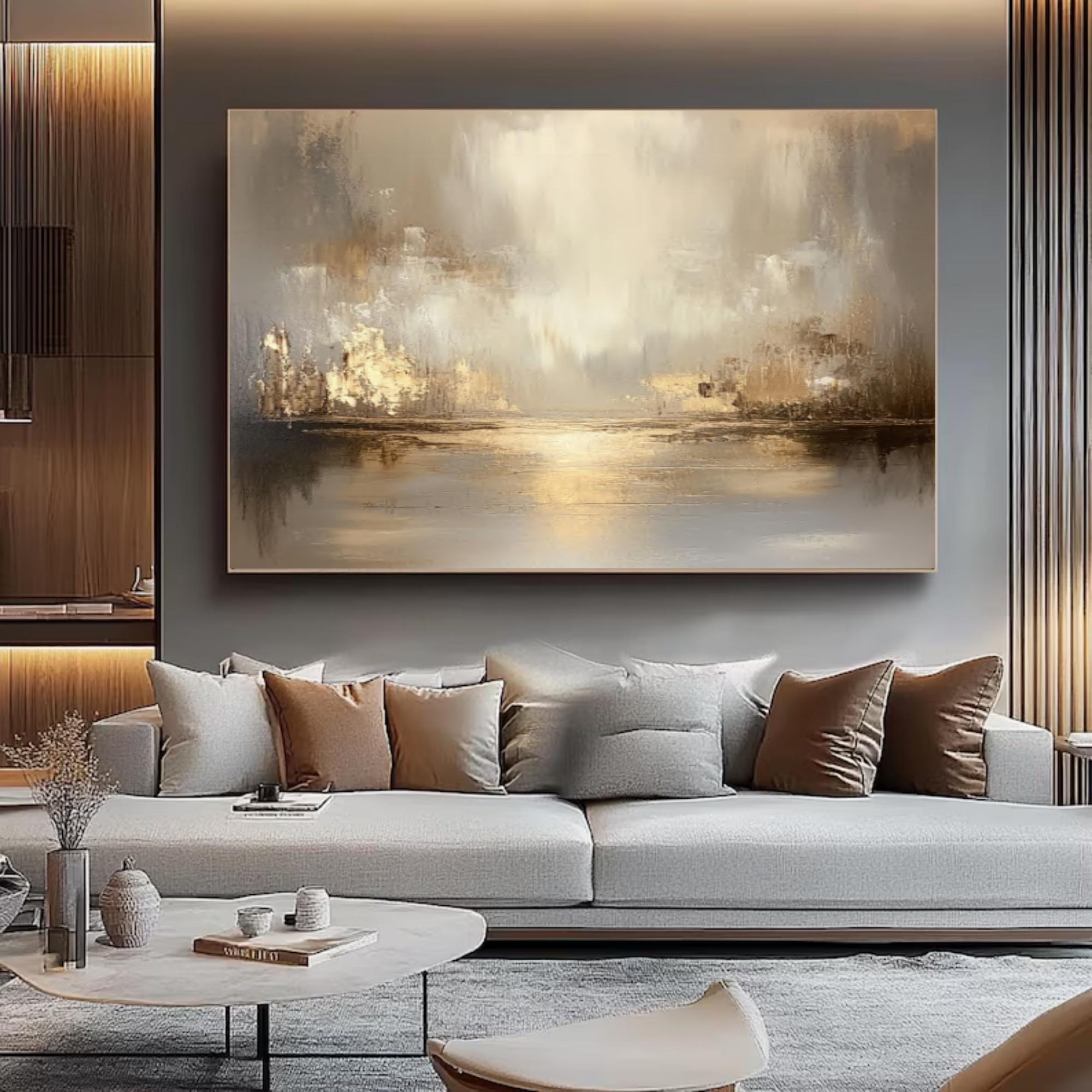 Beige Abstract Texture Painting: Modern Minimalist Wall Art - Etsy