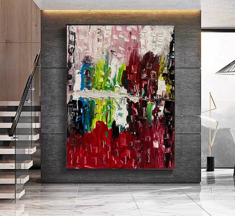 Abstract Oil Painting Abstract Knife Painting Color Mixed Etsy