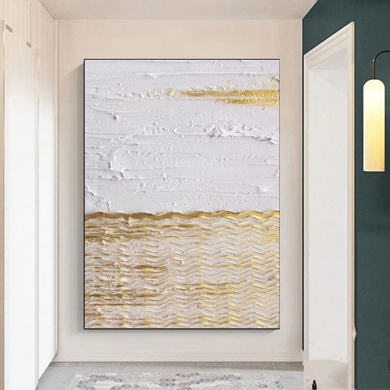 Huge Gold Abstract Painting Large Gold Abstract Painting Etsy
