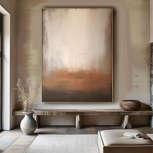 Brown Black Abstract Wall Art, Wabi Sabi Wall Art, Brown Abstract Painting Canvas, Reddish Brown Texture Painting, Neutral Texture Wall Art