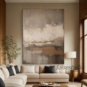 Large Original Brown Abstract Painting,Beige Painting,Earth Tone Art Minimalist Painting,Brown Texture Wall Art,Modern Wabi sabi Home Decor