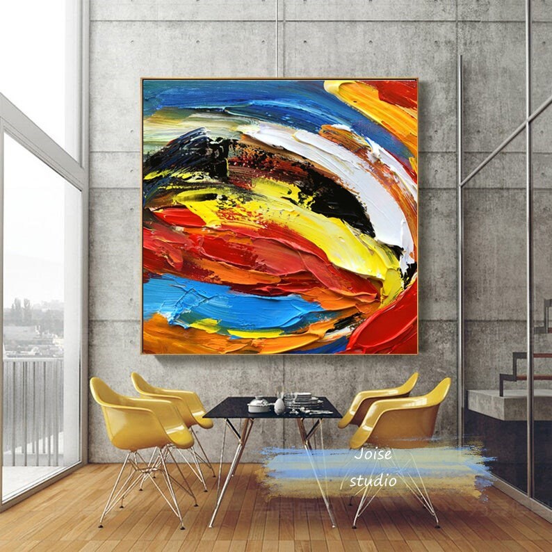 Large colorful abstract paintingHeavy textured abstract Etsy
