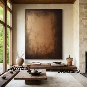 Large Brown Abstract Wall Art, Original Abstract Painting On Canvas,Brown Wabi-sabi Wall Art, Oversized Canvas Art, Living Room Wall Art