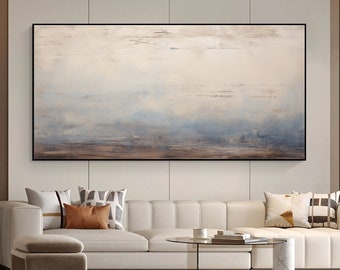 Large Brown Cloud Abstract Painting Natural Landscape Painting Original beach Abstract Painting Ocean Landscape Painting Landscape Wall Art