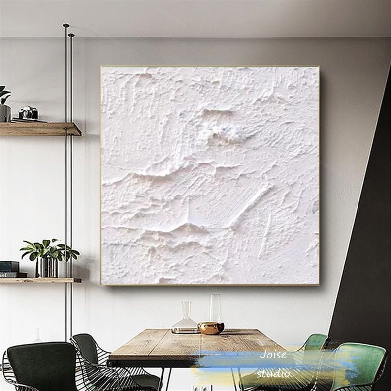 Large Abstract White Painting Original Handmade Heavy Texture Etsy