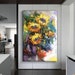 Large Abstract Original Sunflower Oil Painting, Sunflower Painting, Yellow Flowers ,Sunflowers Canvas Art, Heavy Texture Sunflowers Painting 