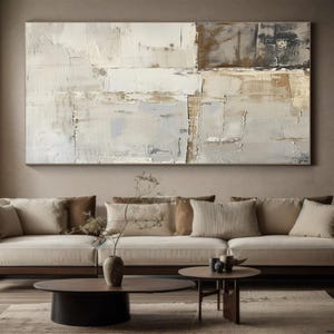 Beige and Green Texture Wall Art on Canvas Large Minimalist Painting Beige Wall Art Wabi Sabi Wall Art Beige Painting For Livingroom