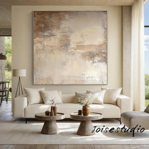 Large Abstract Painting Minimalist Abstract Painting Beige Abstract Wall Art Beige and Brown Abstract Painting Modern Abstract Texture Art
