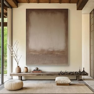Large Neutral Beige Abstract Painting Scandinavian Wall Painting Minimal Abstract Wall Art Japandi Wabi-Sabi Abstract Painting for Interior